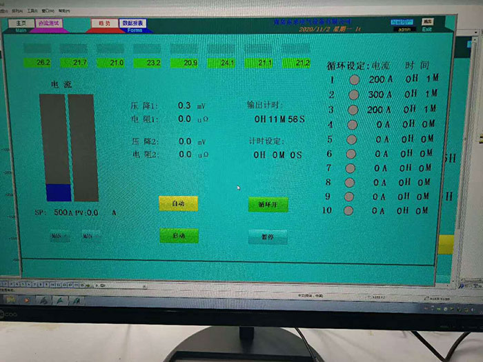 航天航空充電樁耦合插頭大電流溫升及電阻測試裝置安裝現場g 航天航空充電樁耦合插頭大電流溫升及電阻測試裝置安裝現場